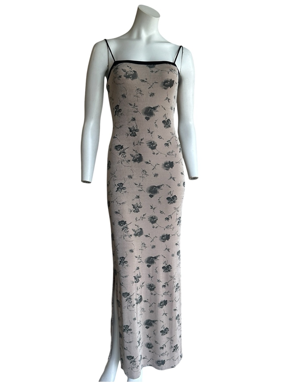 Vintage 90s y2k grunge floral maxi slip dress